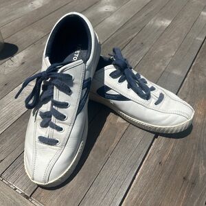Tretorn white and Navy leather Casual Sneakers